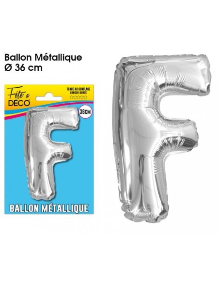 Ballon métallique argent 36cm - Lettre A