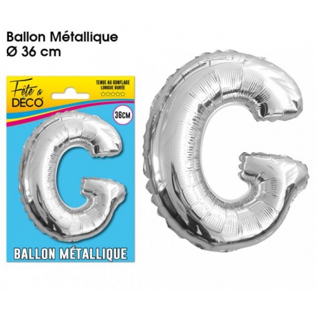 Ballon métallique argent 36cm - Lettre A