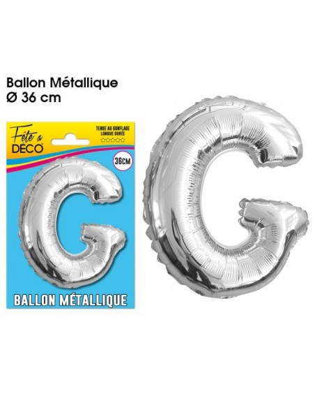 Ballon métallique argent 36cm - Lettre A