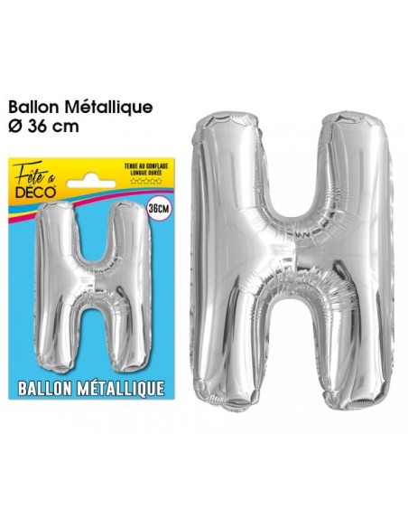 Ballon métallique argent 36cm - Lettre A
