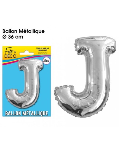 Ballon métallique argent 36cm - Lettre A