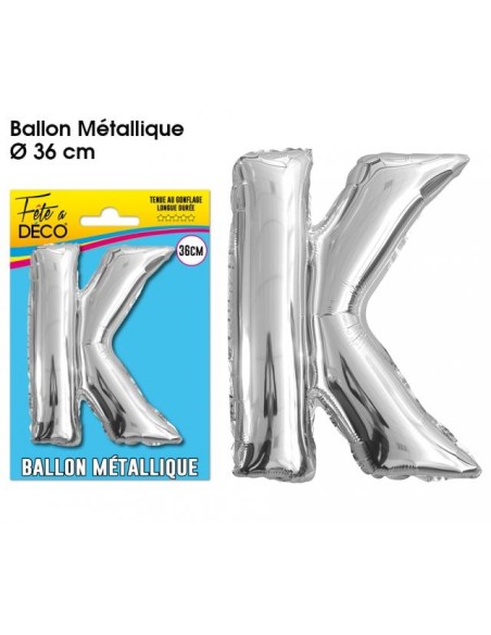 Ballon métallique argent 36cm - Lettre A