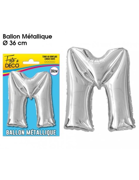 Ballon métallique argent 36cm - Lettre A