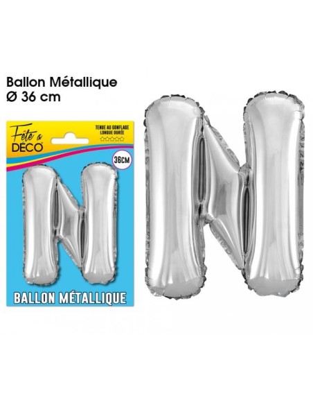 Ballon métallique argent 36cm - Lettre A