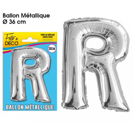 Ballon métallique argent 36cm - Lettre A