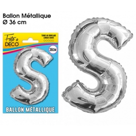 Ballon métallique argent 36cm - Lettre A