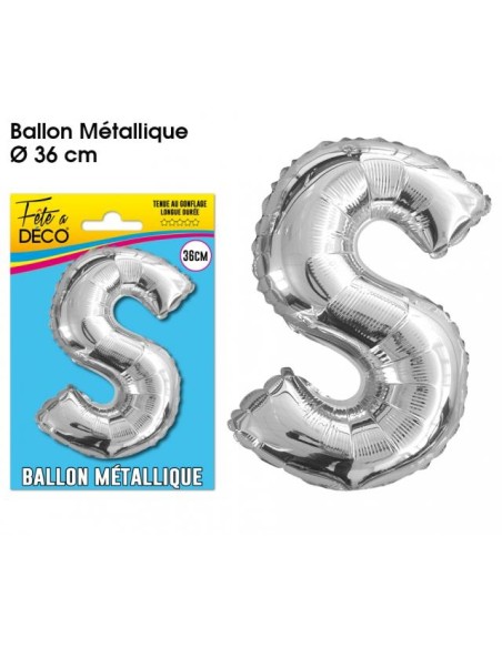 Ballon métallique argent 36cm - Lettre A