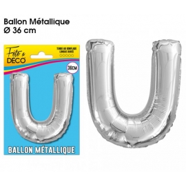 Ballon métallique argent 36cm - Lettre A