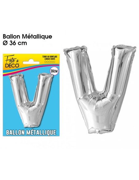 Ballon métallique argent 36cm - Lettre A