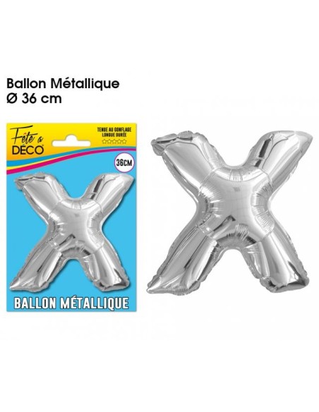 Ballon métallique argent 36cm - Lettre A
