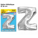 Ballon métallique argent 36cm - Lettre Z