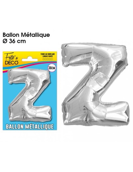 Ballon métallique argent 36cm - Lettre A