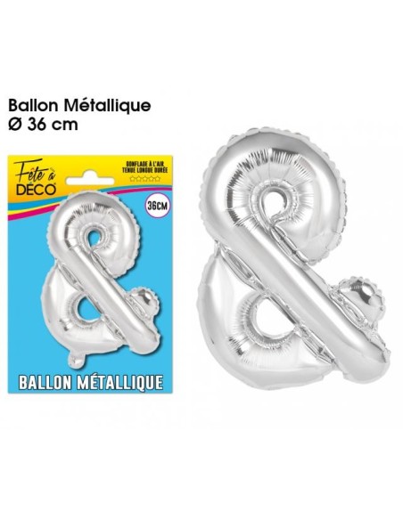Ballon métallique argent 36cm - Lettre A
