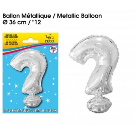 Ballon métallique argent 36cm - Symbole ?