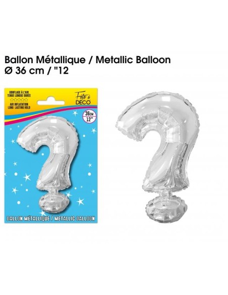 Ballon métallique argent 36cm - Lettre A