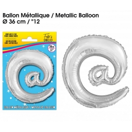 Ballon métallique argent 36cm - Symbole 