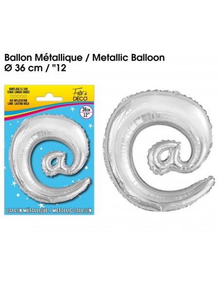 Ballon métallique argent 36cm - Lettre A