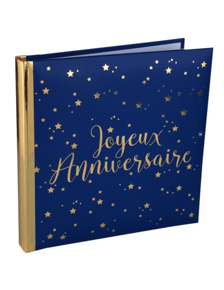 Livre d'or Joyeux Anniversaire métallisé - Or