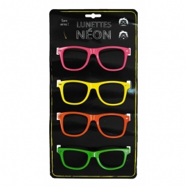 Lunettes néon x4 sans verres