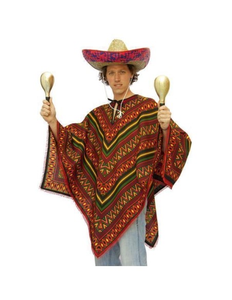 Poncho mexicain bleu - déguisement