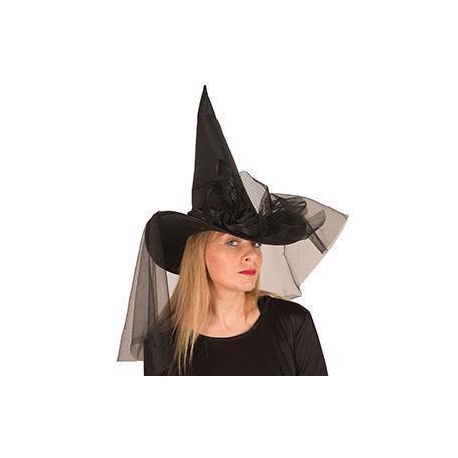 Chapeau sorcière satin noir