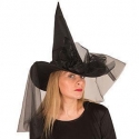 Chapeau sorcière satin noir