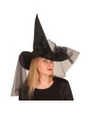 Chapeau sorcière satin noir