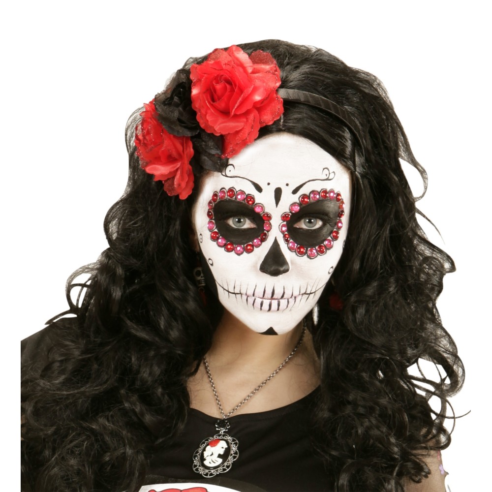 Serre Tete Petites Roses Rouges Serre tête Day of the dead roses rouges