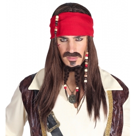 Perruque homme pirate des Caraibes