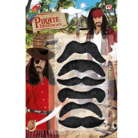 Set de 6 moustaches de pirate