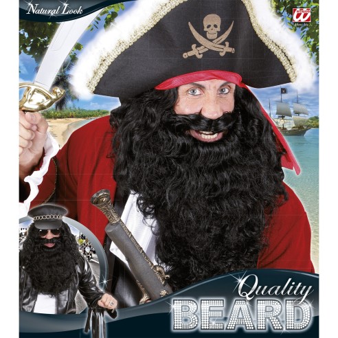 Barbe + moustache noire