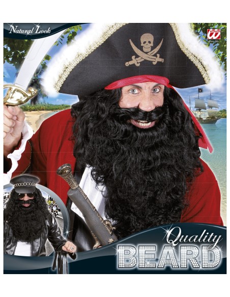 Barbe + moustache noire