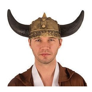 Casque latex viking + tresse rouge