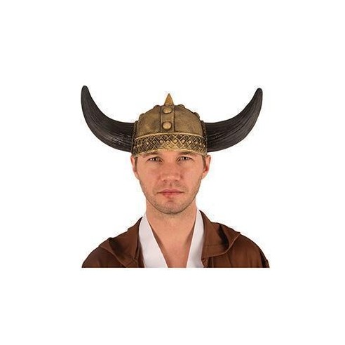 Casque latex viking + tresse rouge