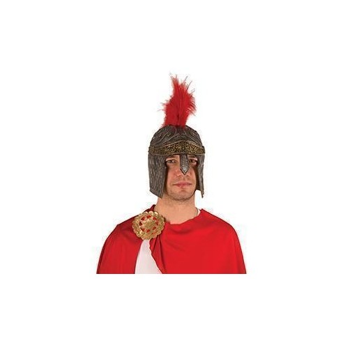 Casque pvc romain avec plumes