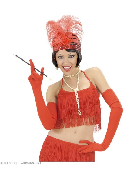 Gants longs coton rouges