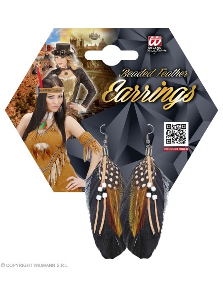 Boucles d'oreille plumes et perle