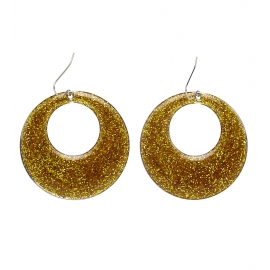 Boucles d'oreilles disco paillettes argent