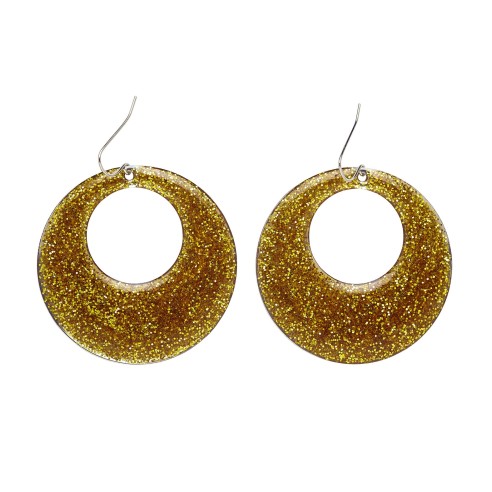 Boucles d'oreilles disco paillettes argent