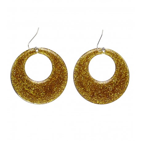 Boucles d'oreilles disco paillettes argent