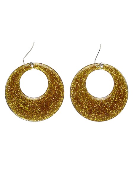 Boucles d'oreilles disco paillettes argent
