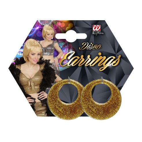 Boucles d'oreilles disco paillettes argent