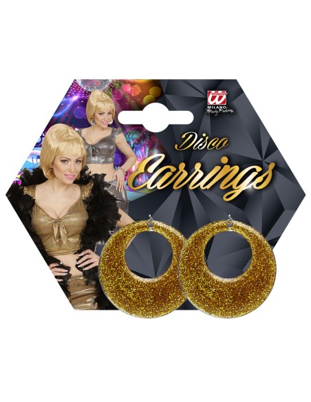 Boucles d'oreilles disco paillettes argent