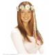 Perruque hippie femme brune avec bandeau
