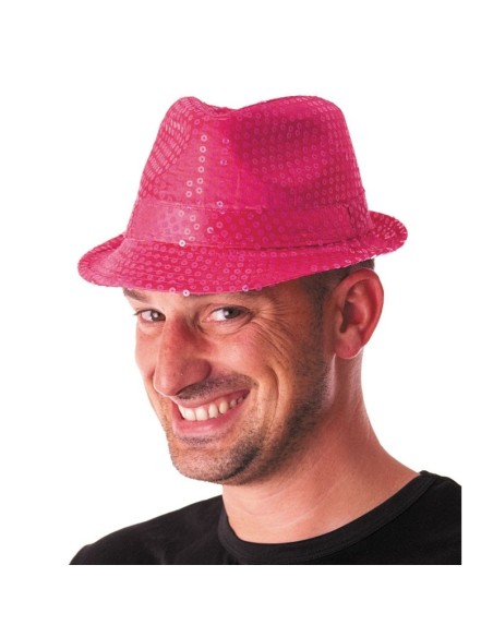 Chapeau funk paillettes néon jaune