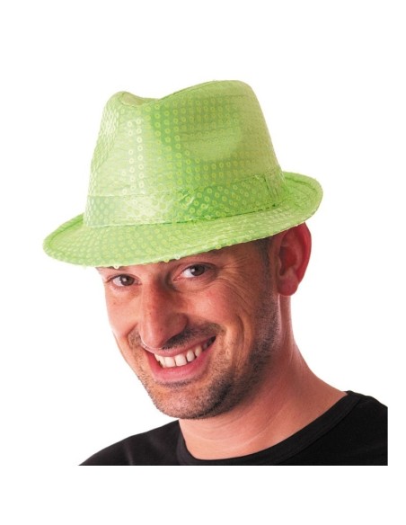 Chapeau funk paillettes néon rose