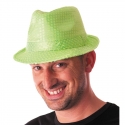 Chapeau funk paillettes néon vert