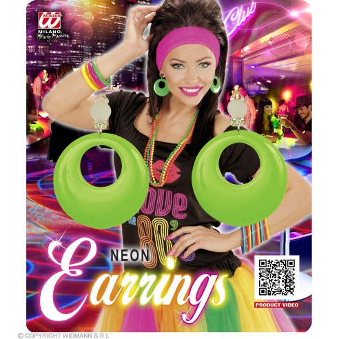Boucles d'oreilles rose néon