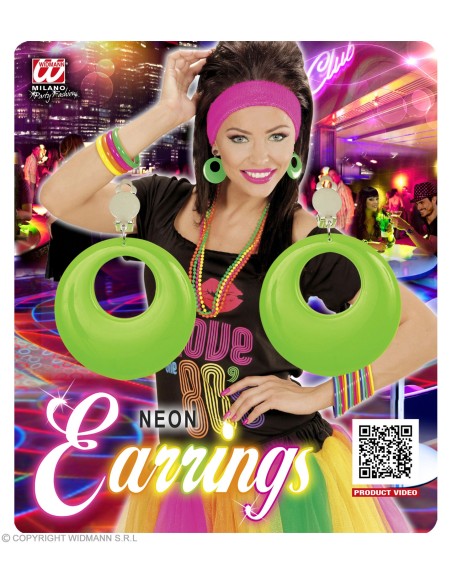 Boucles d'oreilles rose néon