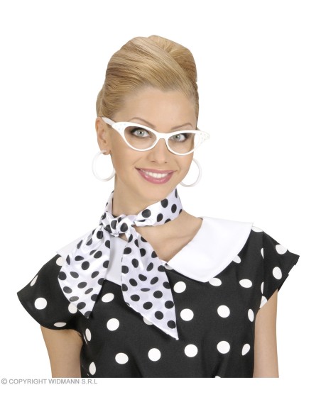 Foulard rose à pois blancs